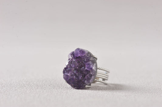 Wisdom Keeper Amethyst Cluster Ring