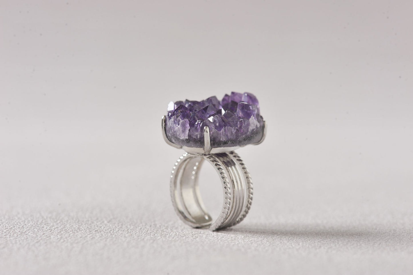 Wisdom Keeper Amethyst Cluster Ring