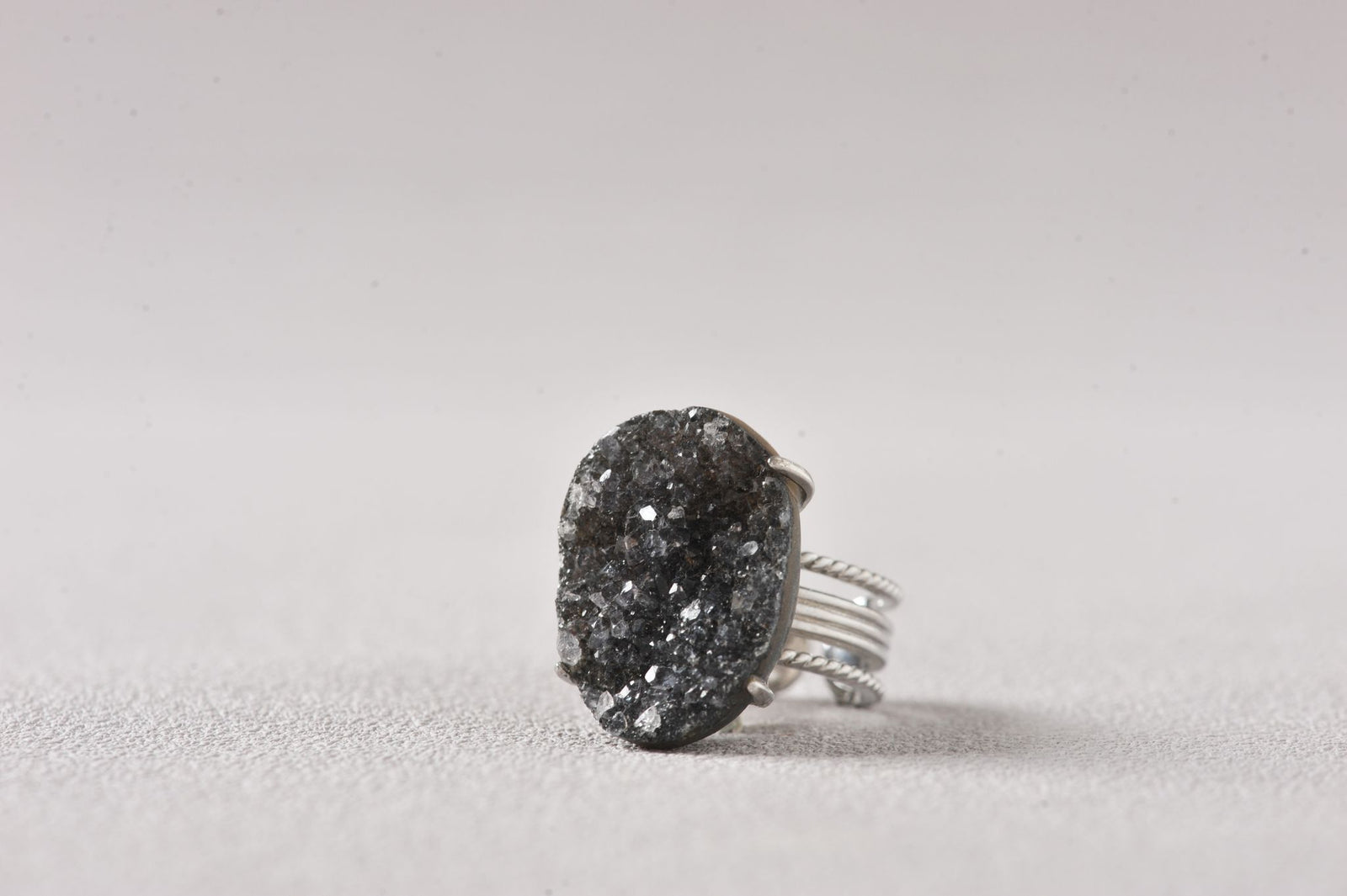 Night-Shield Druzy Ring