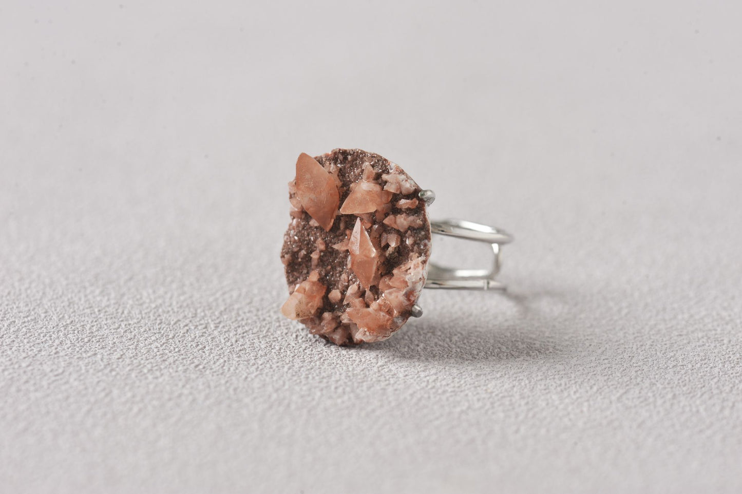 Rare Calcite Rhombus Mineral Ring