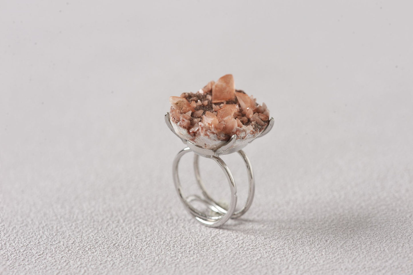 Rare Calcite Rhombus Mineral Ring