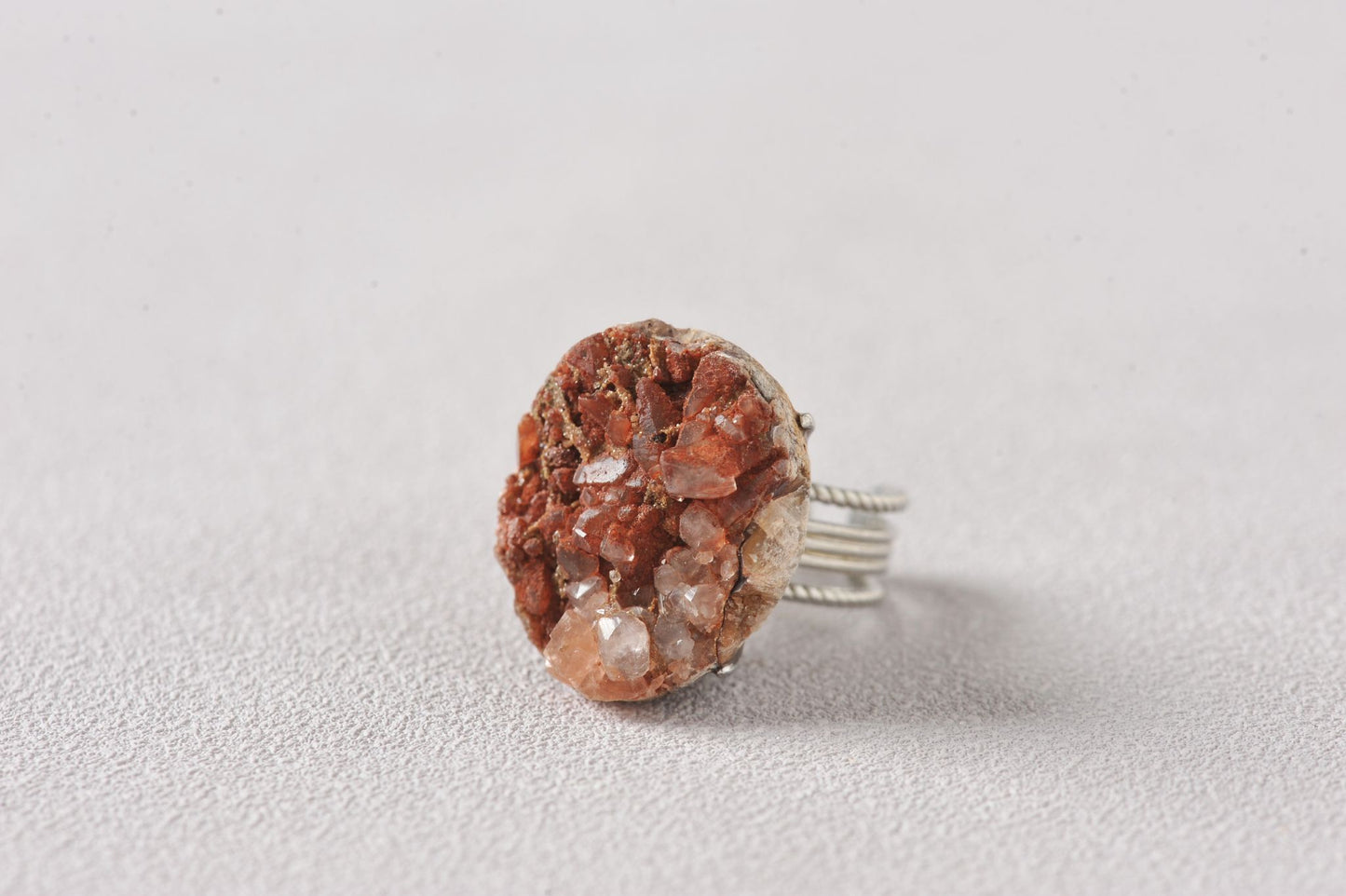 Red Hematite Cluster Specimen Ring