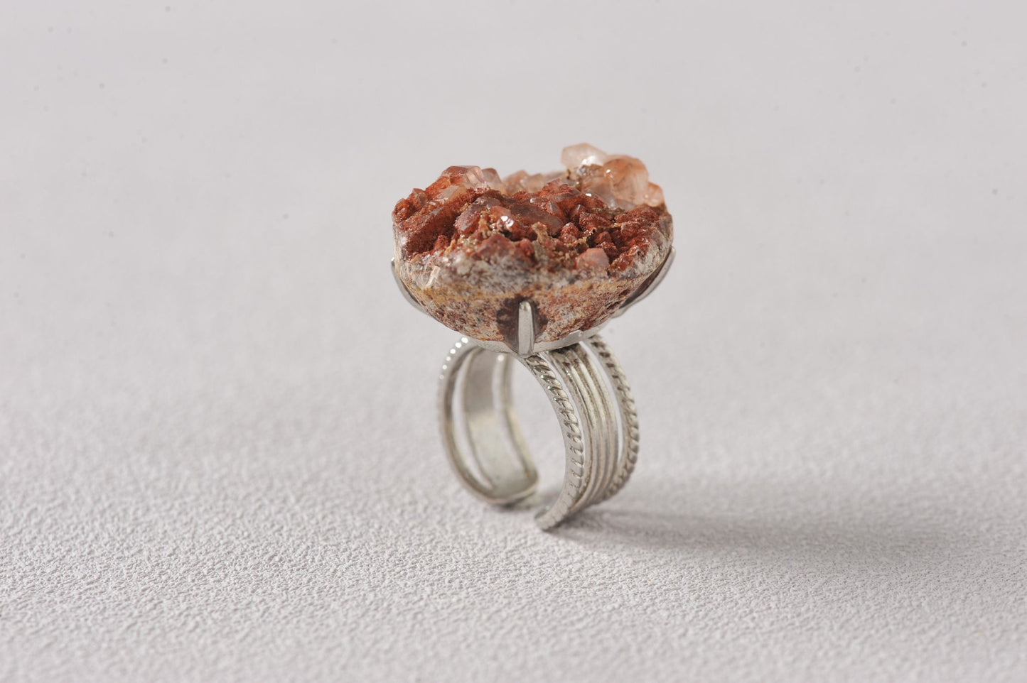 Red Hematite Cluster Specimen Ring