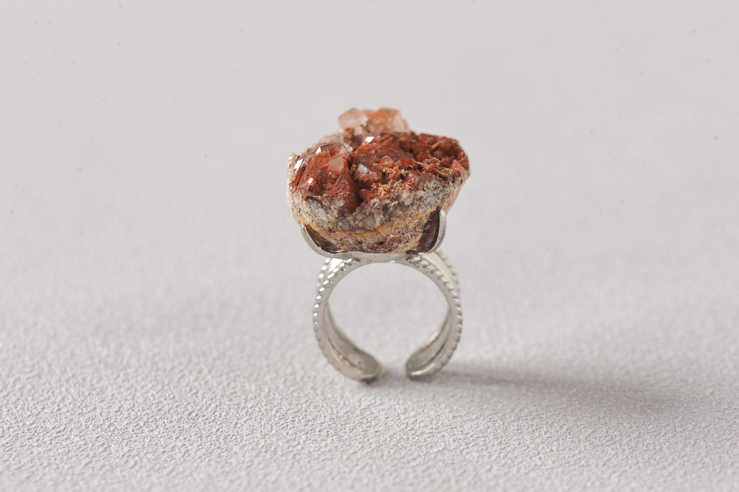 Red Hematite Cluster Specimen Ring