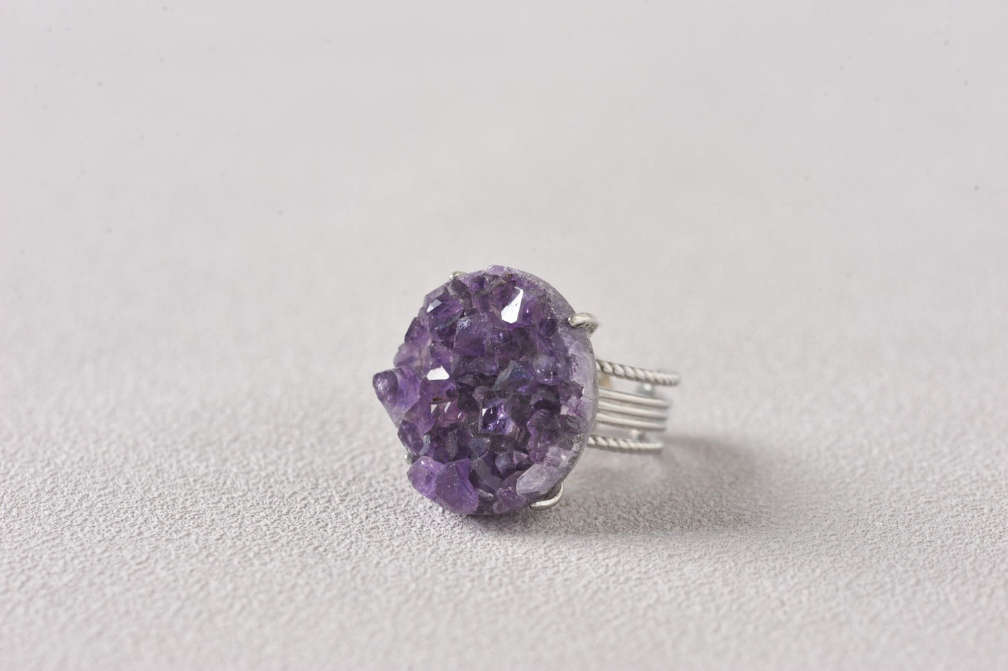 Wisdom Keeper Amethyst Cluster Ring