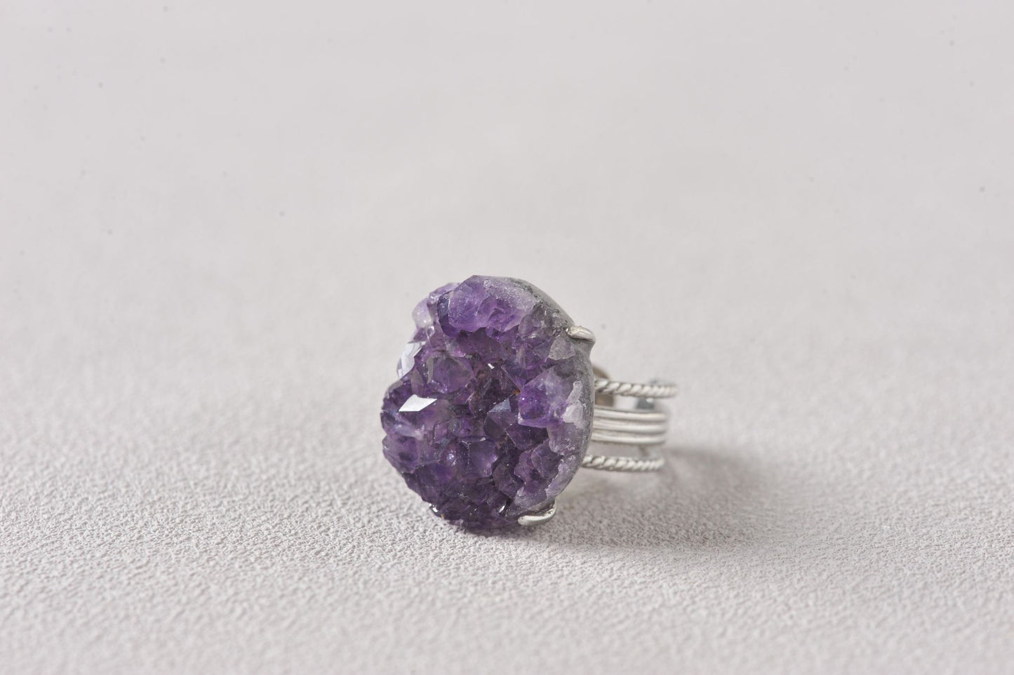 Wisdom Keeper Amethyst Cluster Ring