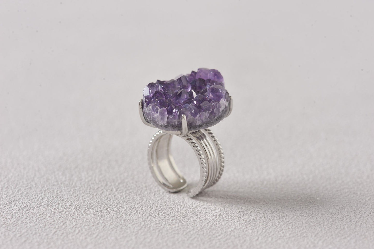 Wisdom Keeper Amethyst Cluster Ring