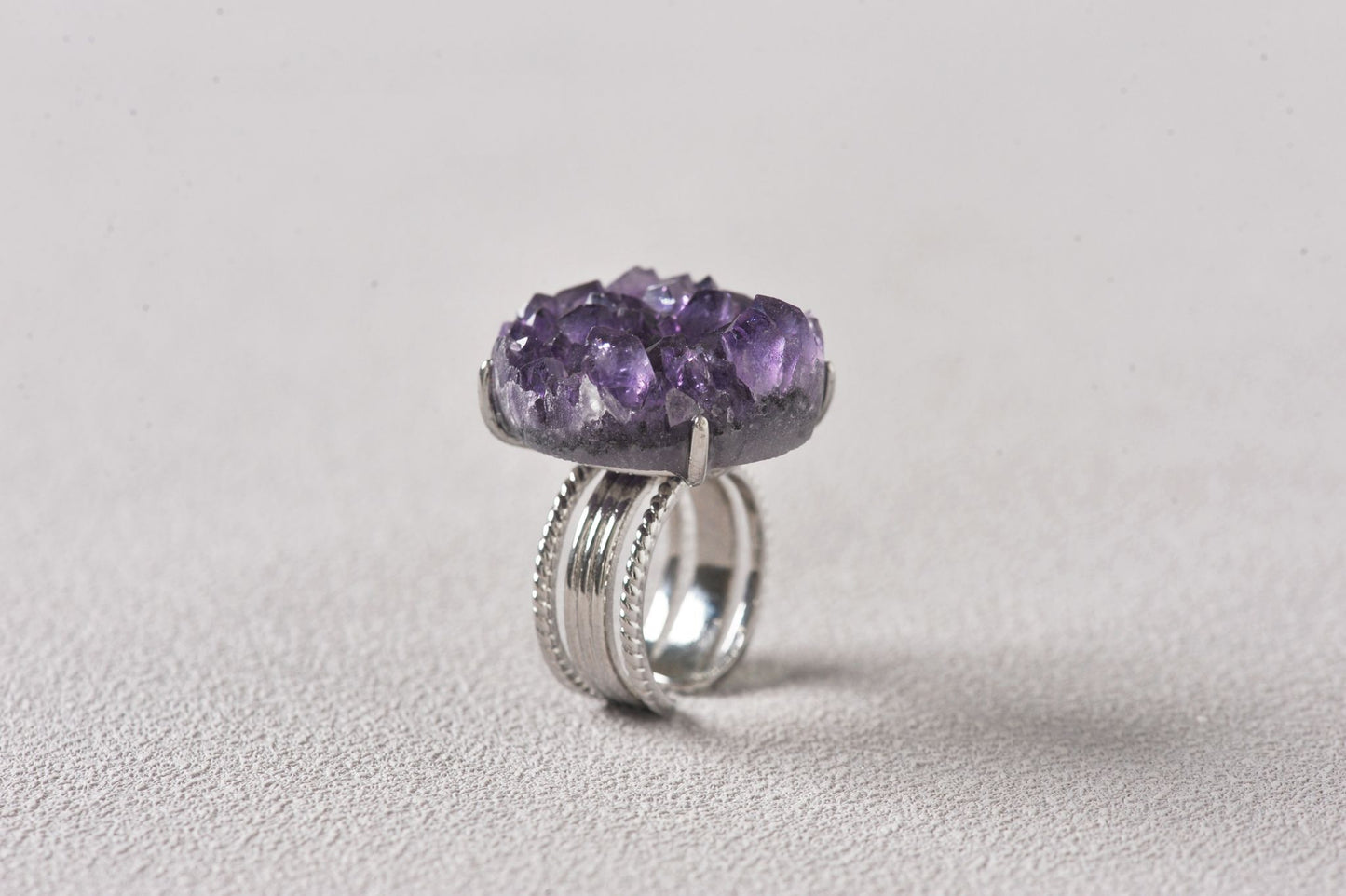 Wisdom Keeper Amethyst Cluster Ring