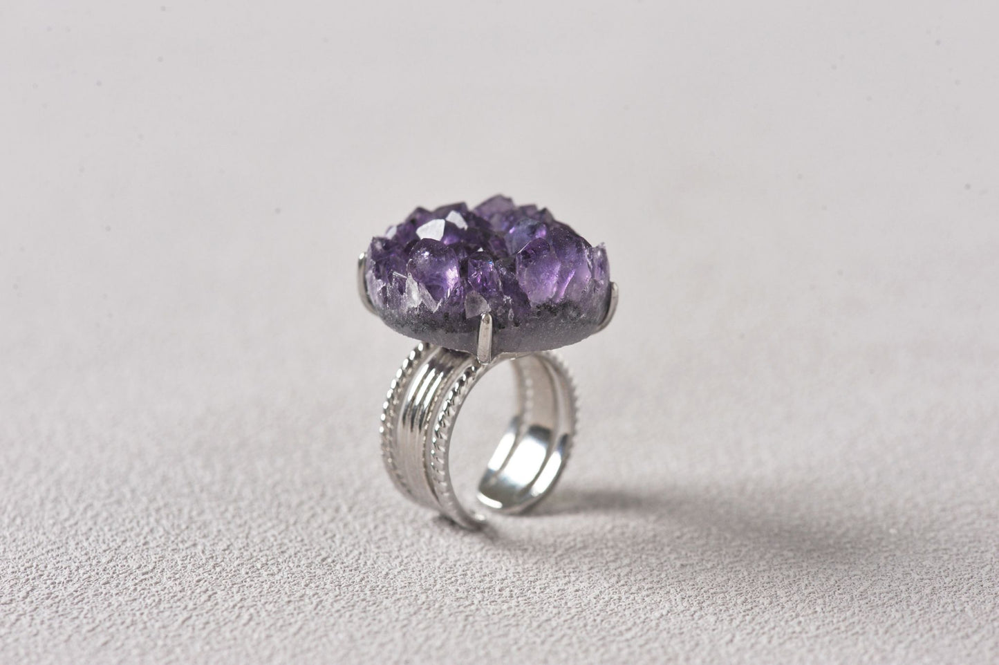 Wisdom Keeper Amethyst Cluster Ring