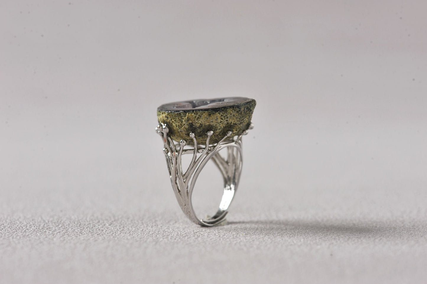 Inner Universe Amplifier Agate Geode Ring