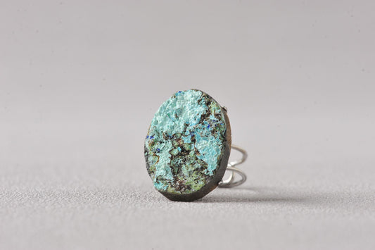 Unique Earth Pattern Blue Allophane Ring