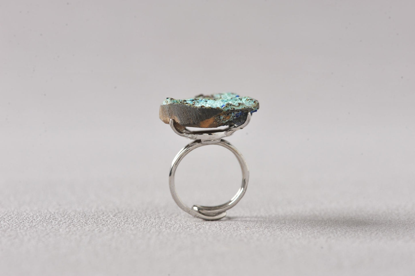 Unique Earth Pattern Blue Allophane Ring