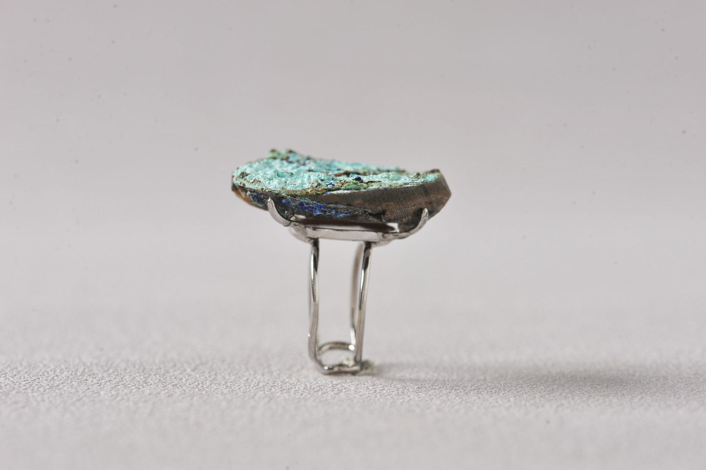 Unique Earth Pattern Blue Allophane Ring