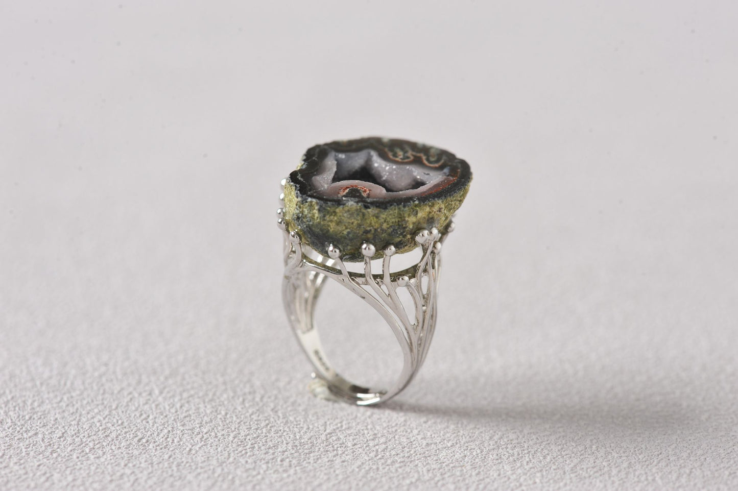 Inner Universe Amplifier Agate Geode Ring