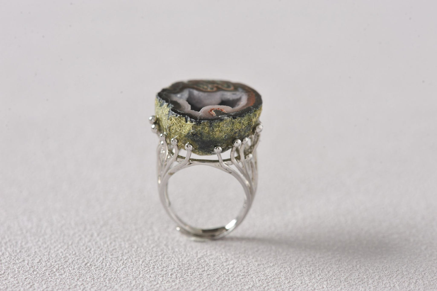 Inner Universe Amplifier Agate Geode Ring