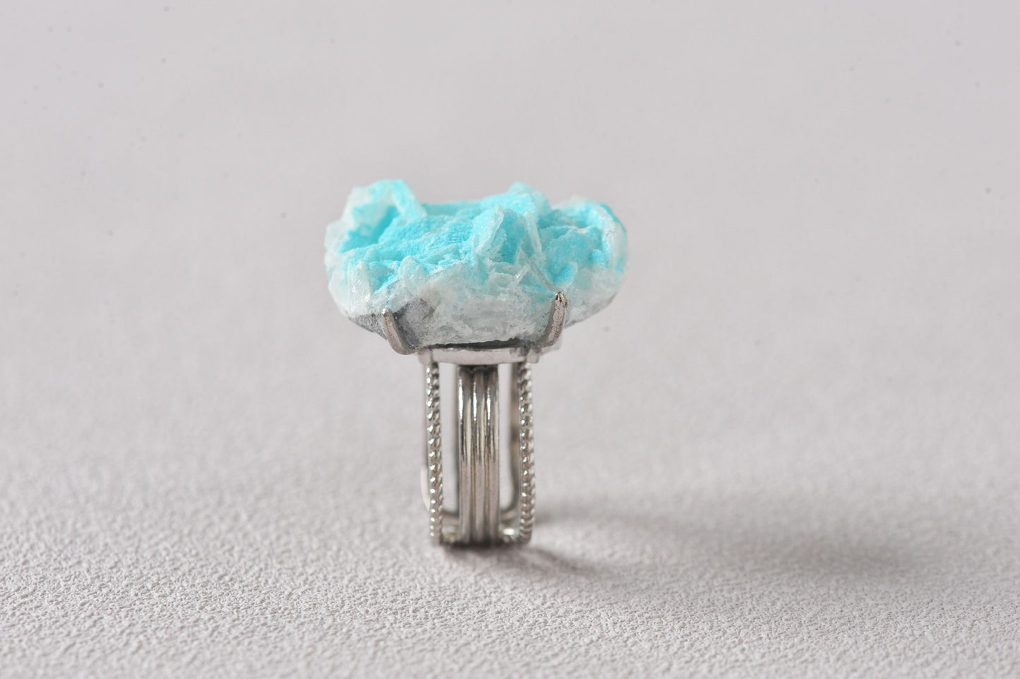 Nature Azure Scale Antlerite Mineral Ring