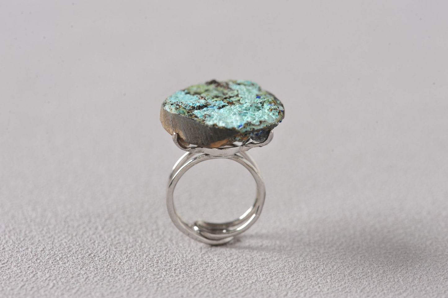Unique Earth Pattern Blue Allophane Ring