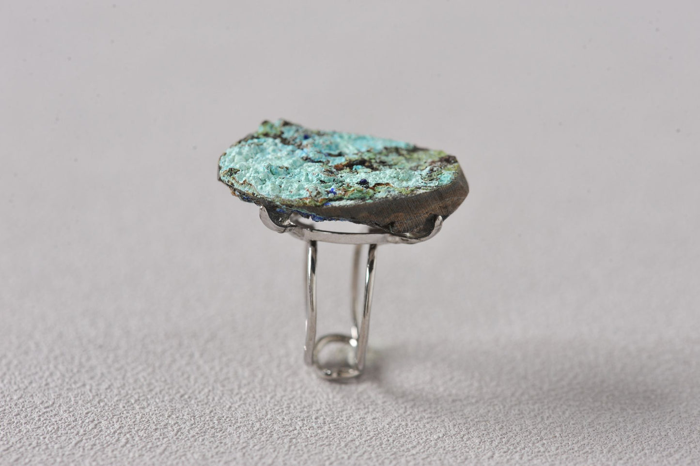Unique Earth Pattern Blue Allophane Ring