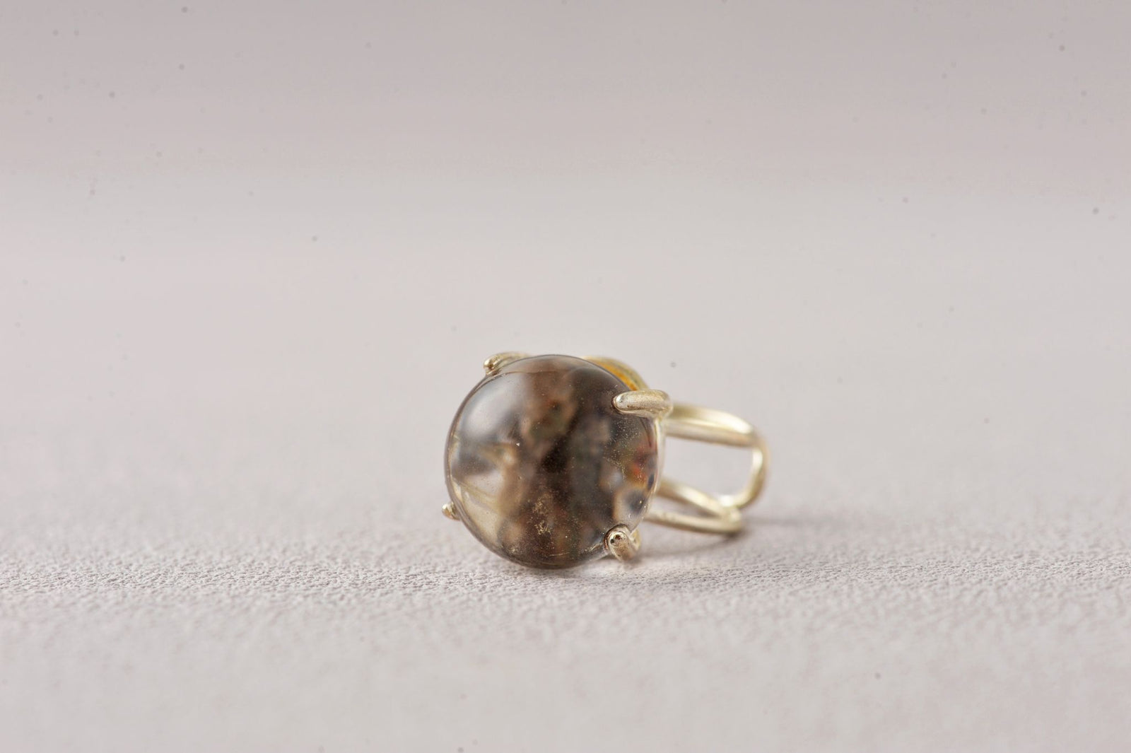 Intuition-Enhancing Phantom Quartz Sphere Ring