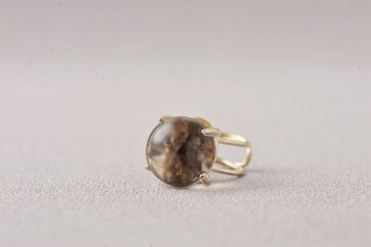 Intuition-Enhancing Phantom Quartz Sphere Ring