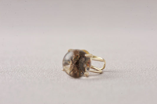 Intuition-Enhancing Phantom Quartz Sphere Ring