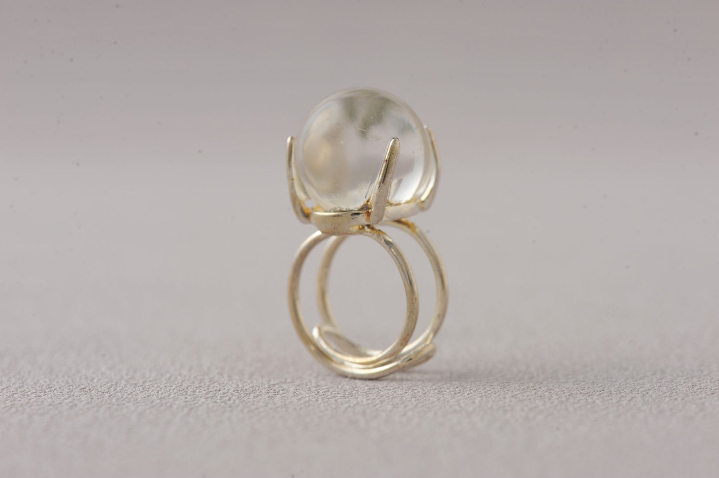 Intuition-Enhancing Phantom Quartz Sphere Ring