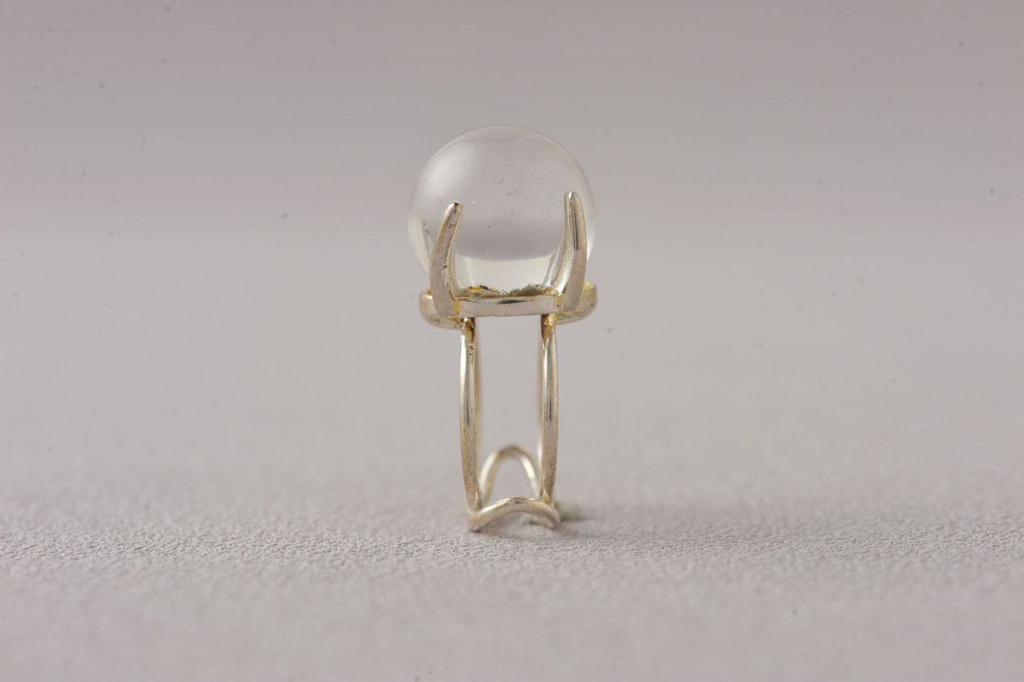 Intuition-Enhancing Phantom Quartz Sphere Ring