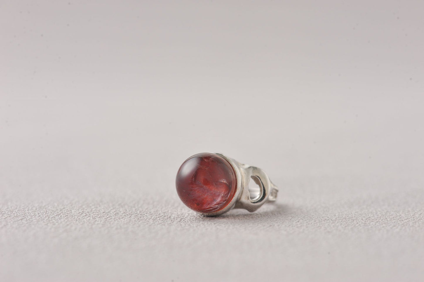 Rich Red Hematoid Quartz Unique Open Ring