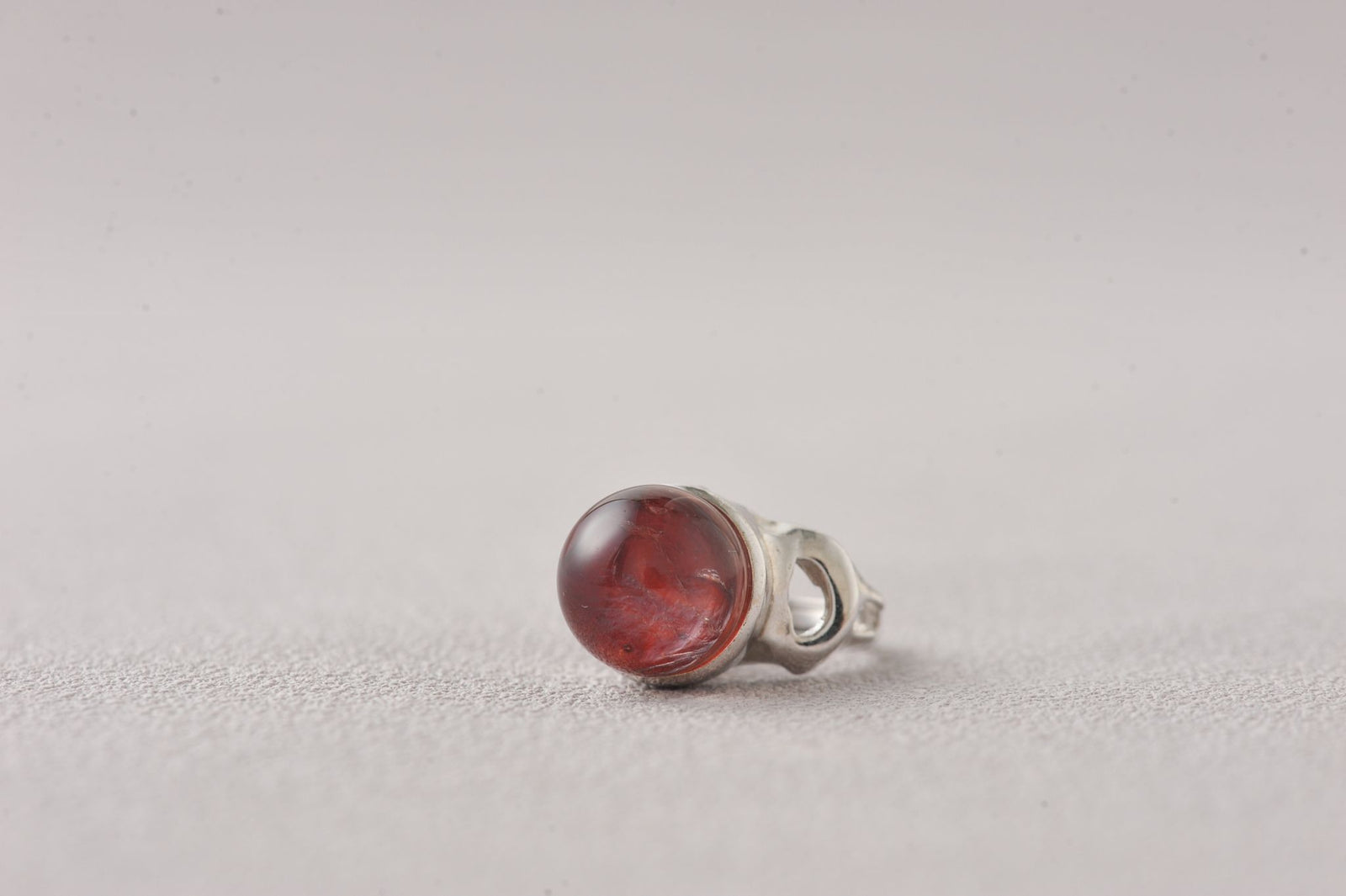 Rich Red Hematoid Quartz Unique Open Ring