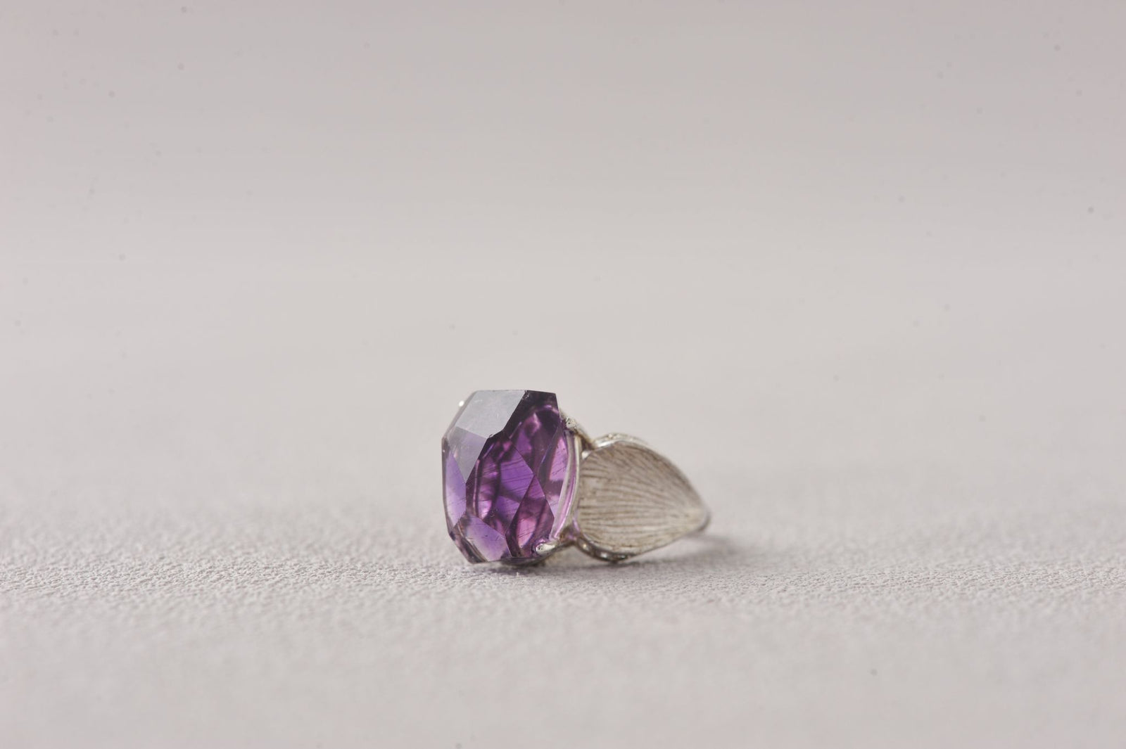 Rare Super Seven Amethyst Minimalist Silver Ring