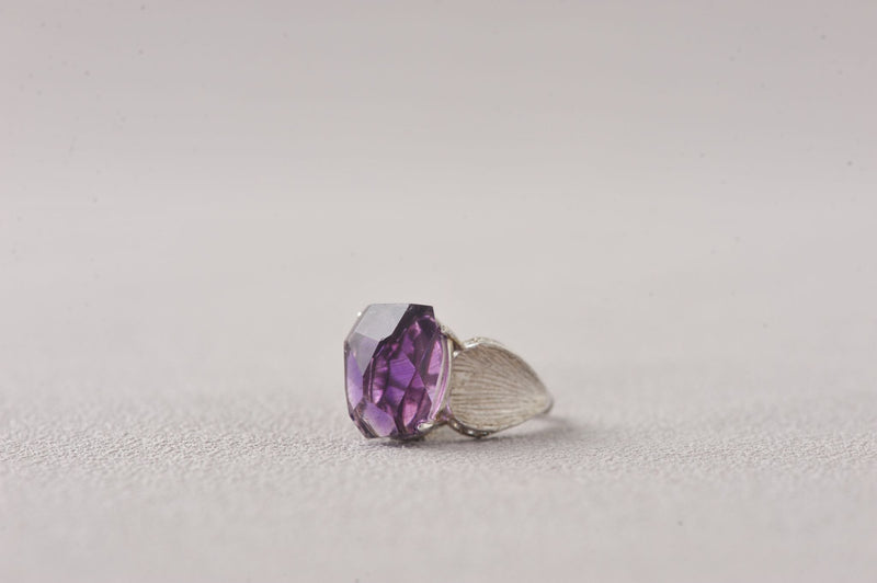 Rare Super Seven Amethyst Minimalist Silver Ring