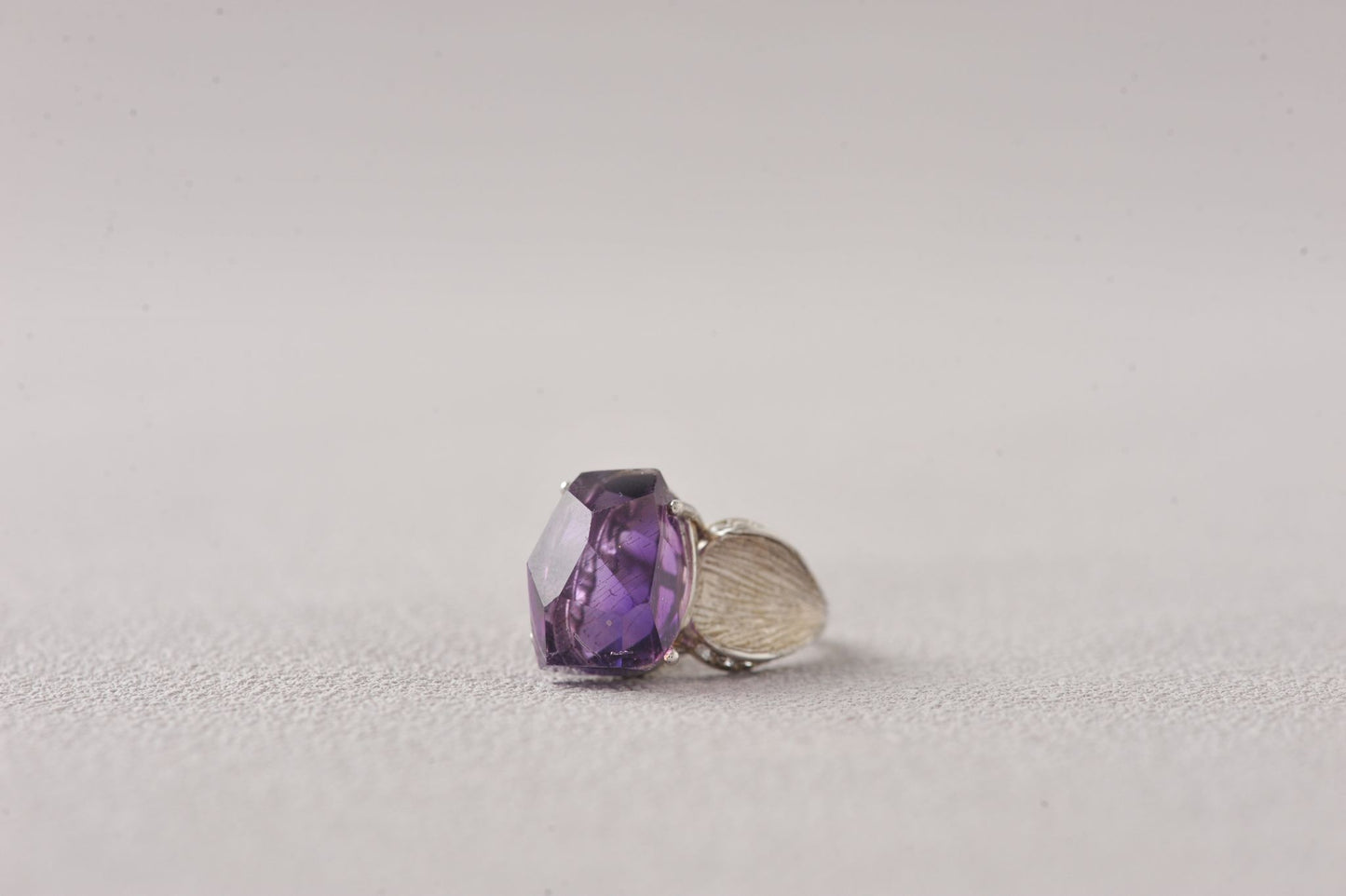 Rare Super Seven Amethyst Minimalist Silver Ring