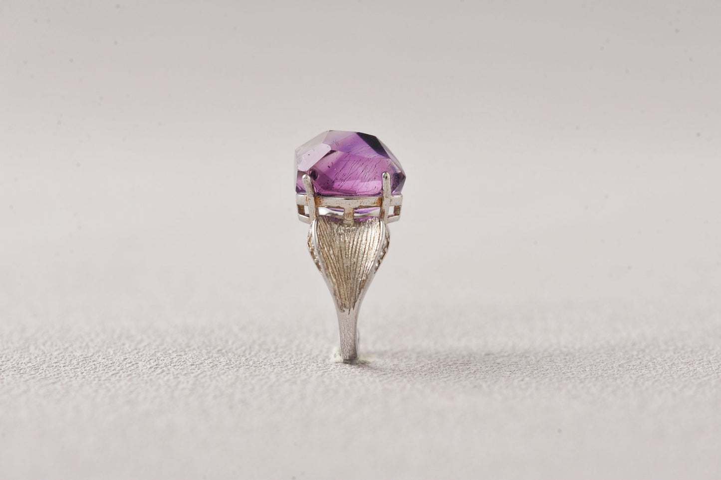 Rare Super Seven Amethyst Minimalist Silver Ring