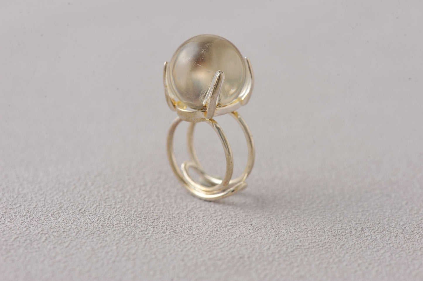 Intuition-Enhancing Phantom Quartz Sphere Ring