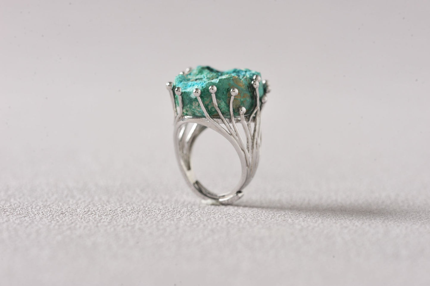 Aura Stabilizer Raw Chrysocolla Ring