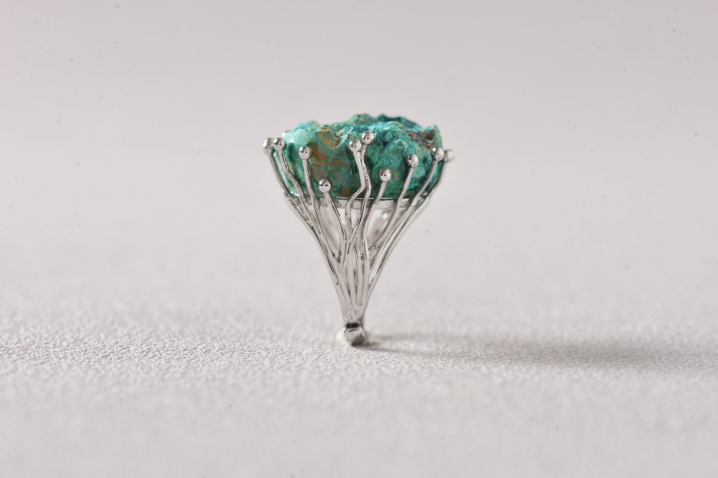 Aura Stabilizer Raw Chrysocolla Ring