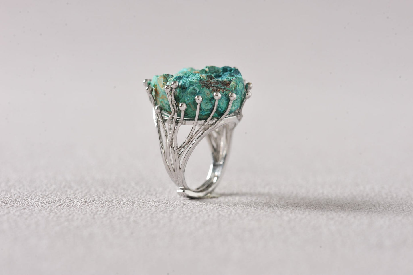 Aura Stabilizer Raw Chrysocolla Ring