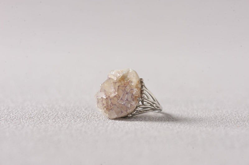 Lavender Edged Sketch of Transparent Fluorite Ring