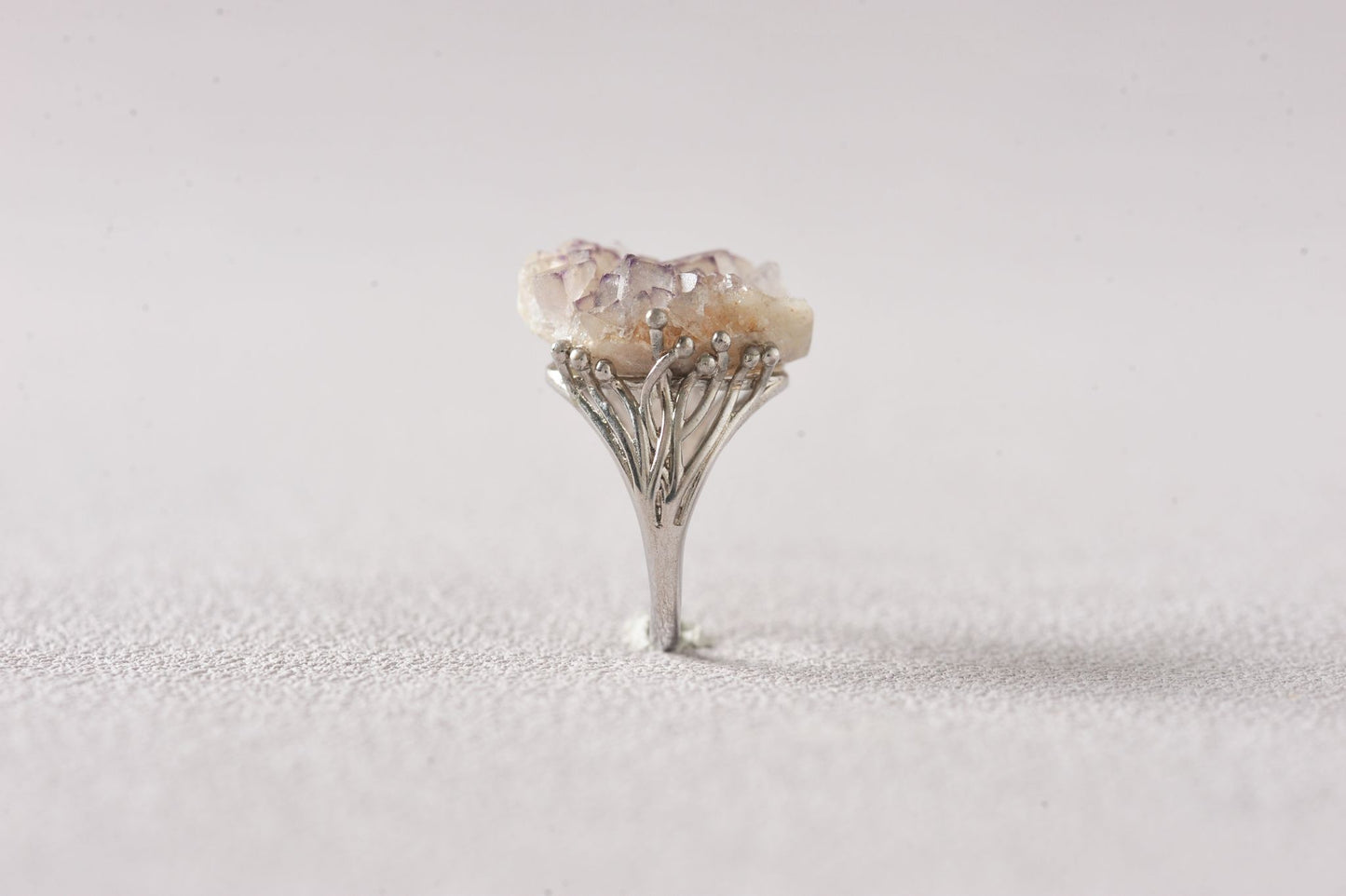 Lavender Edged Sketch of Transparent Fluorite Ring