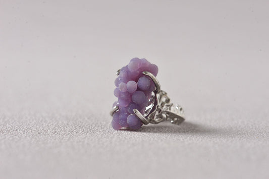 Quiet Bloom Grape Agate Rough Ring
