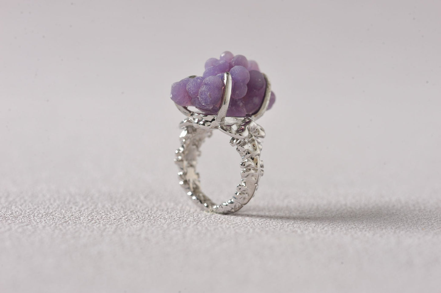 Quiet Bloom Grape Agate Rough Ring