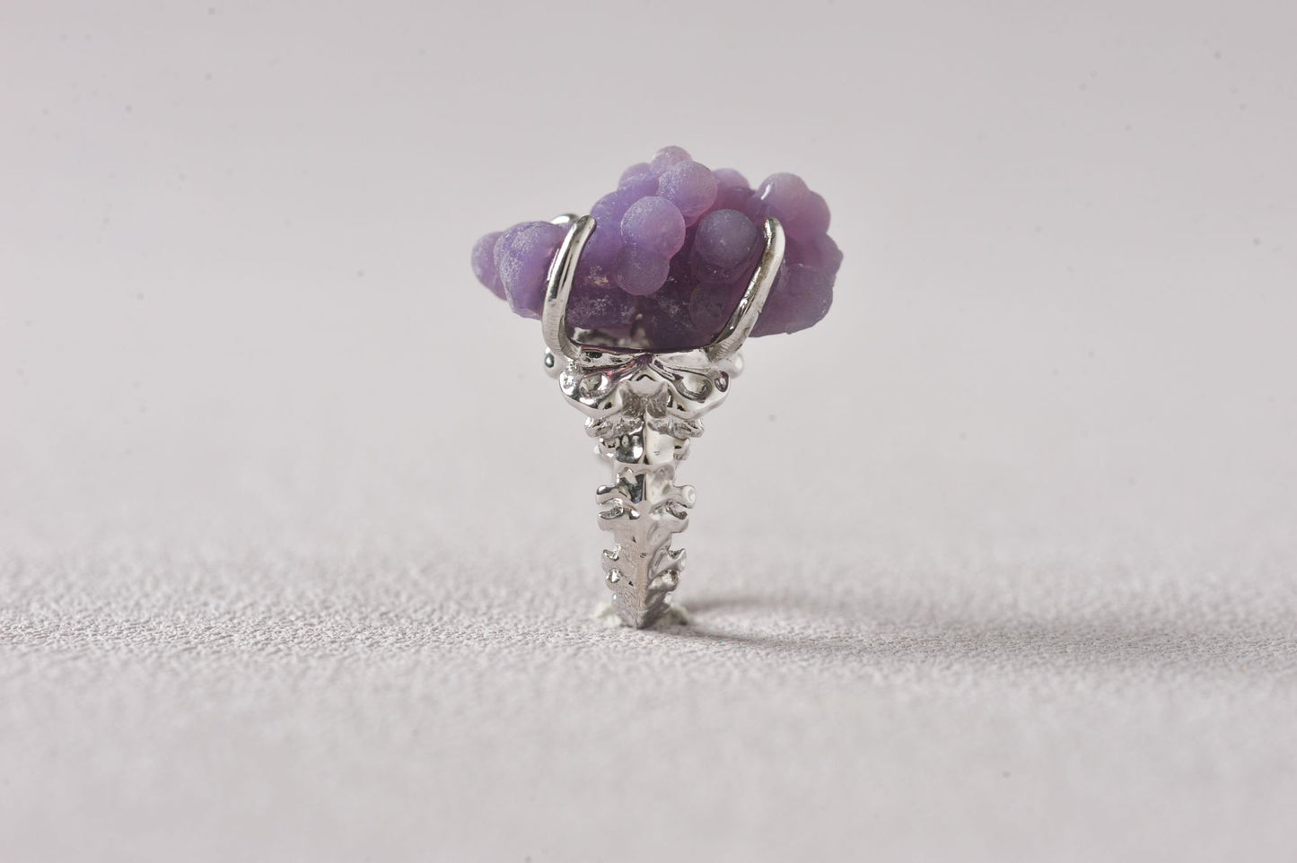 Quiet Bloom Grape Agate Rough Ring
