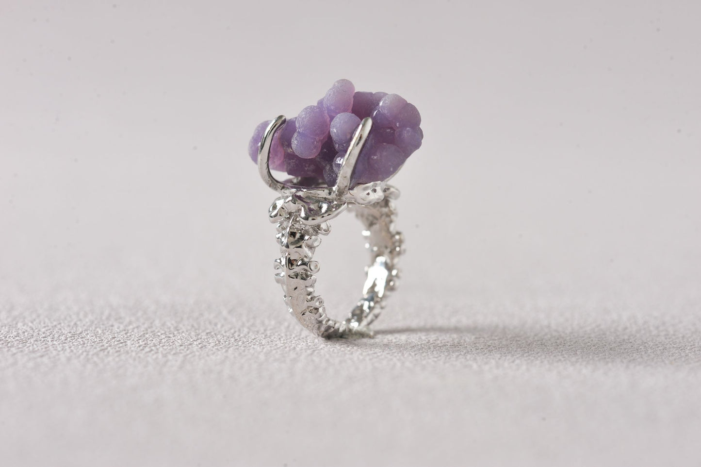 Quiet Bloom Grape Agate Rough Ring