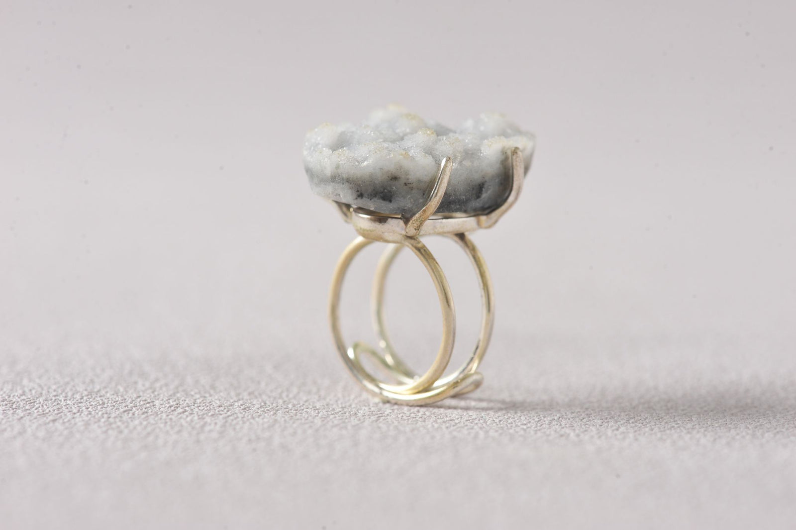 Frozen Sky-Bloom Energy Chalcedony Ring - second image