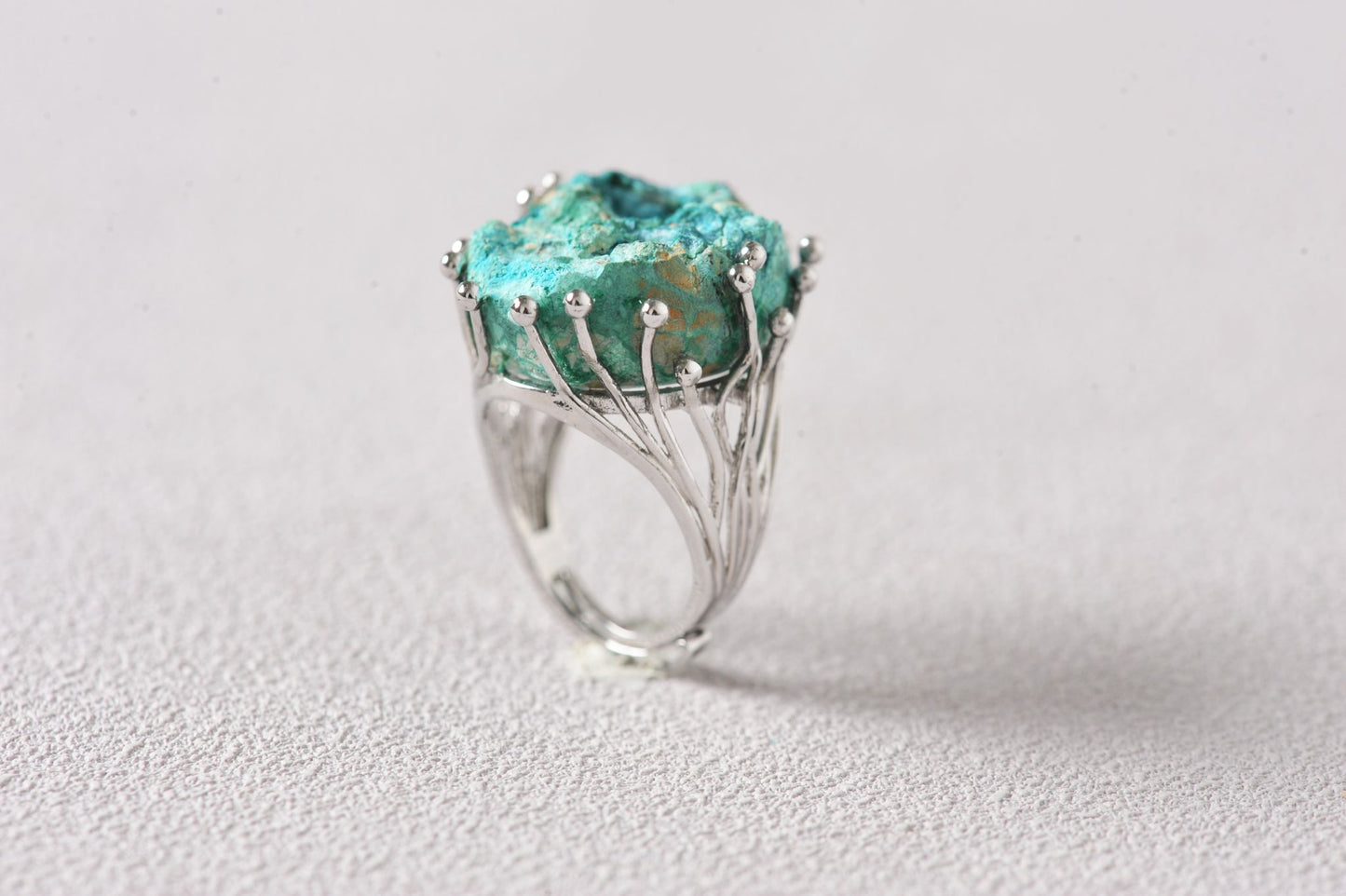 Aura Stabilizer Raw Chrysocolla Ring