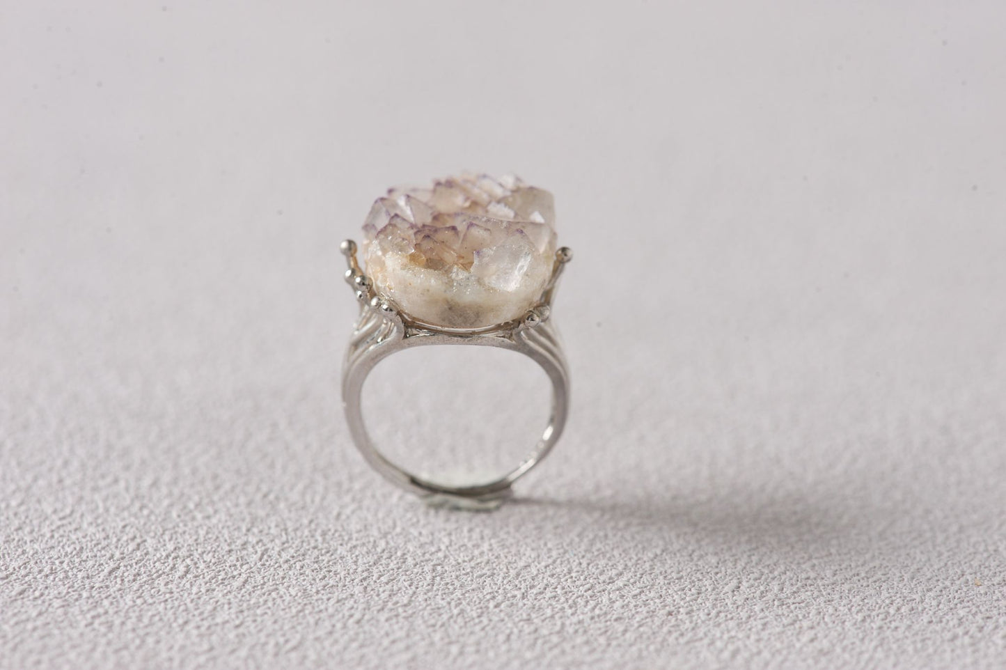 Lavender Edged Sketch of Transparent Fluorite Ring