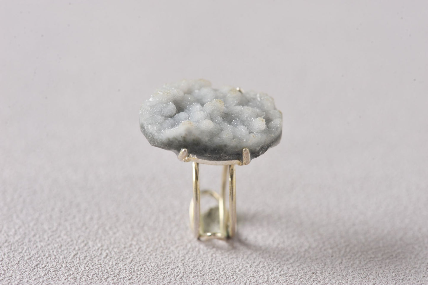 Frozen Sky-Bloom Energy Chalcedony Ring