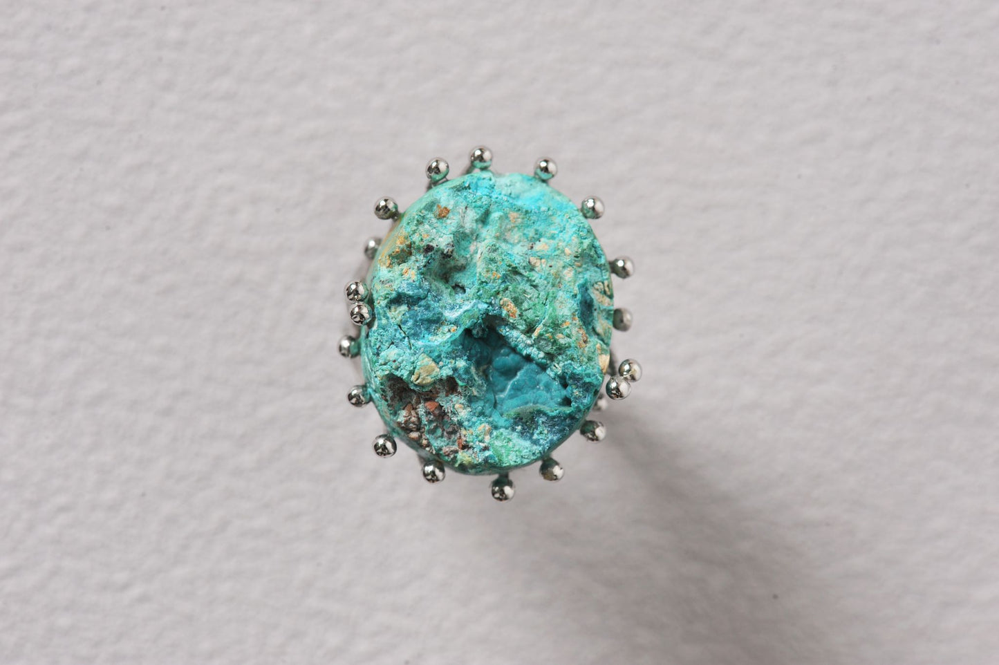 Aura Stabilizer Raw Chrysocolla Ring