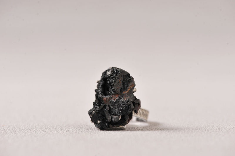 Raw Hematite Gemstone Ring