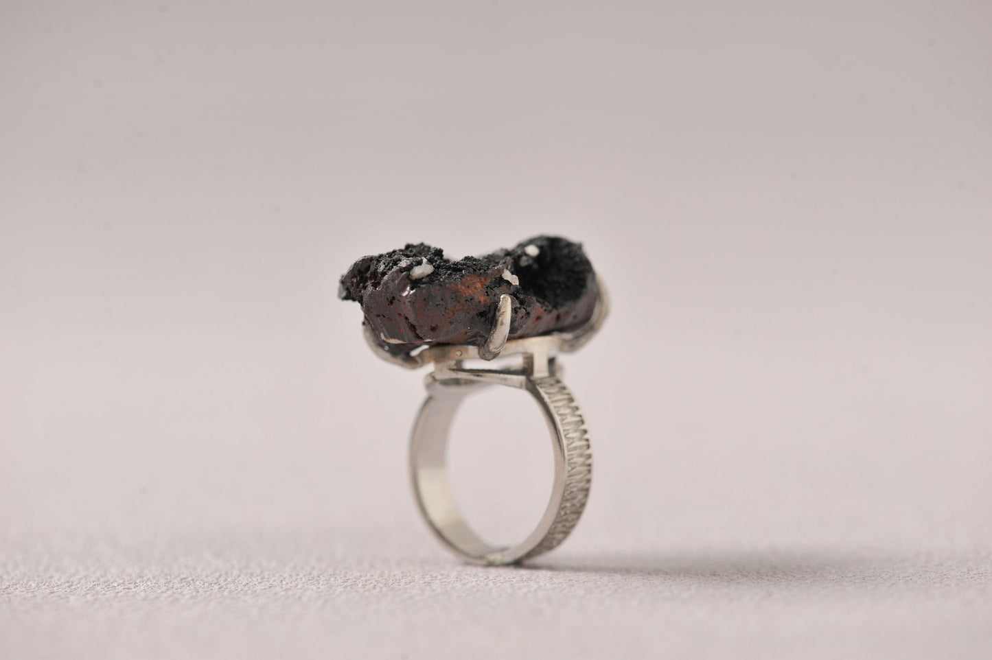 Raw Hematite Gemstone Ring